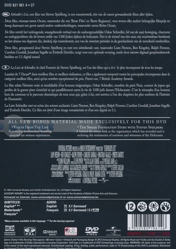 Schindler's List (DVD) (Special Edition)