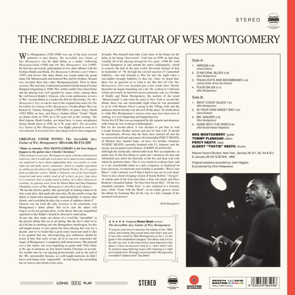 Wes Montgomery - The Incredible Jazz Guitar of Wes Montgomery (LP) (Coloured Vinyl) ( Limited Edition)