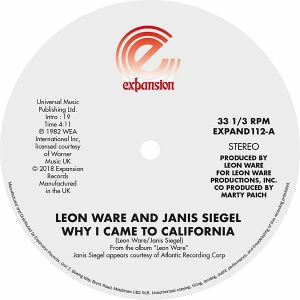 Ware, Leon - Why I Came To California / Can I Touch You There