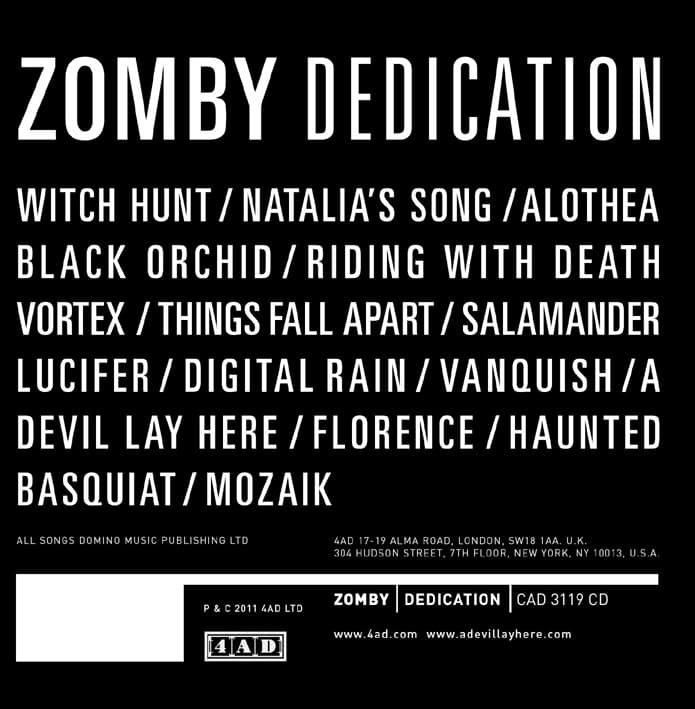 Zomby - Dedication (CD)