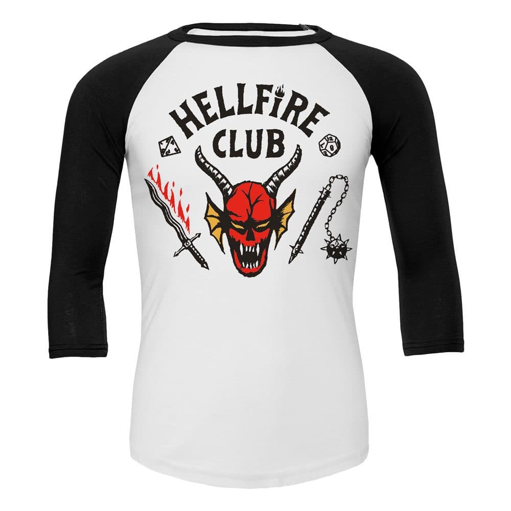 Stranger Things: Hellfire Club Crest White (baseball Shirt Unisex Tg. L)