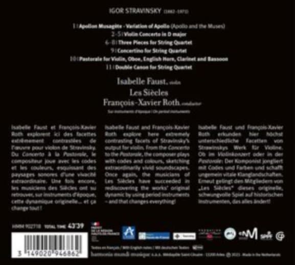 Isabelle Faust, Les Siècles, François-Xavier Roth - Stravinsky: Violin Concerto | Chamber Works (CD)