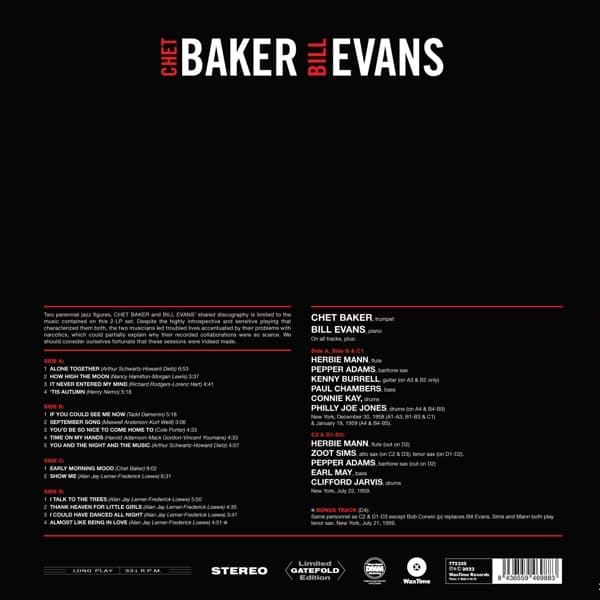 Chet Baker & Bill Evans - Complete Recordings (2 LP) (Limited Edition)