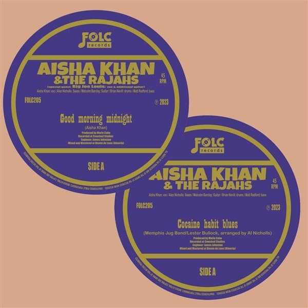 Aisha Khan & The Rajahs - Good Morning Midnight/Cocaine Habit Blues (7" Single)