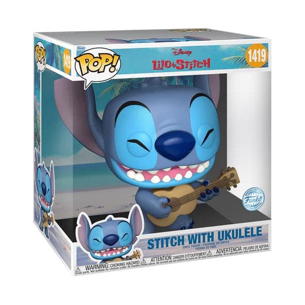 Lilo & Stitch Super Sized Jumbo Pop! Games Vinyl Figure Stitch W/uke 25 Cm
