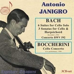 Antonio Janigro - Legendary Treasures, Volume 1: Bach: 6 Suites For Cello Solo, 3 Sonatas For Cello & Harpischord, Concerto BWV 592 / Boccherini: Cello Concerto (3 CD)
