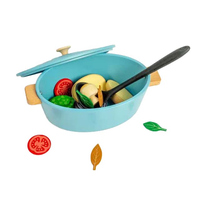 Bigjigs Houten Stoofpannen Speelset, 17dlg.