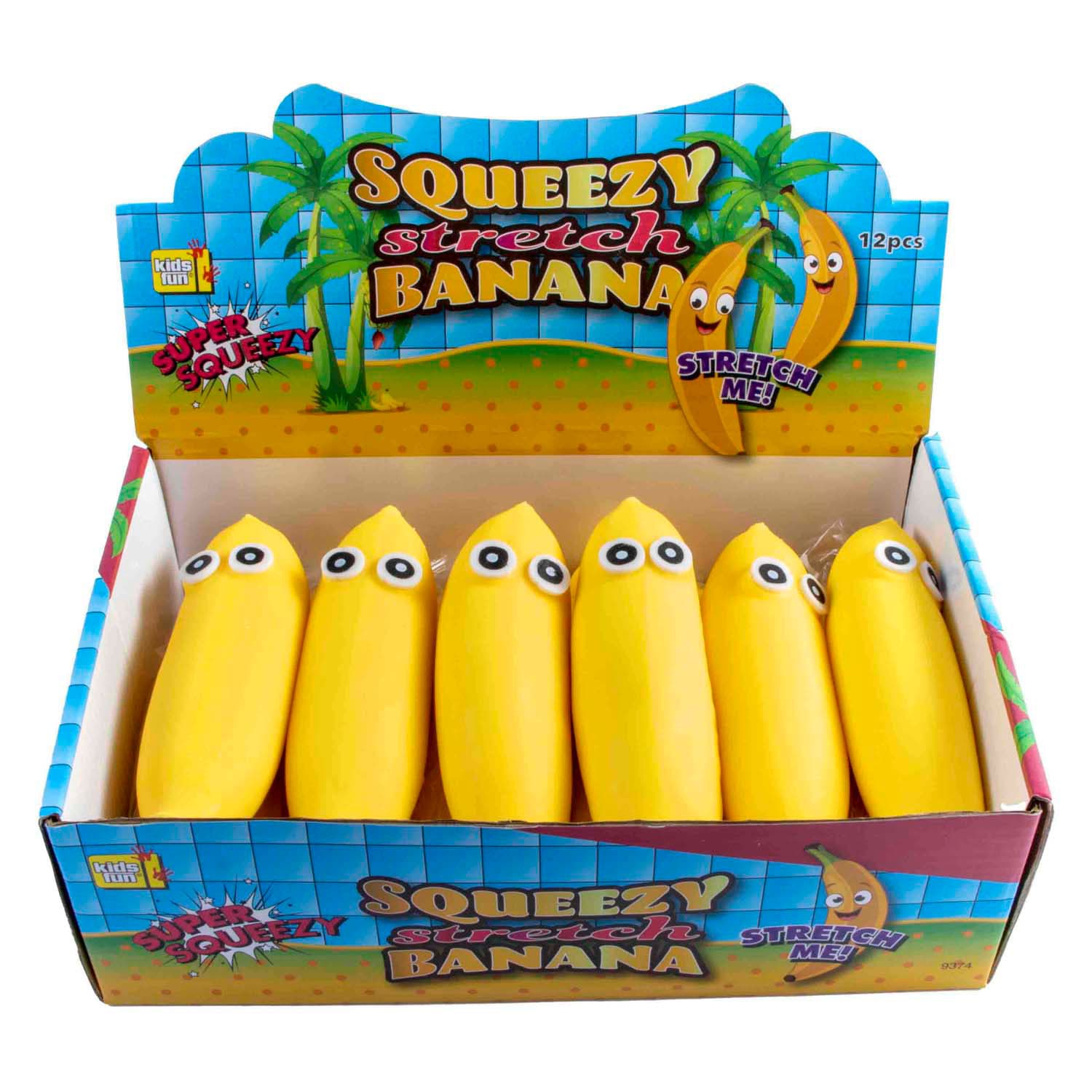Squeeze Funny Bananas Anti-Stress Stretch Knijpfiguur, 12st.