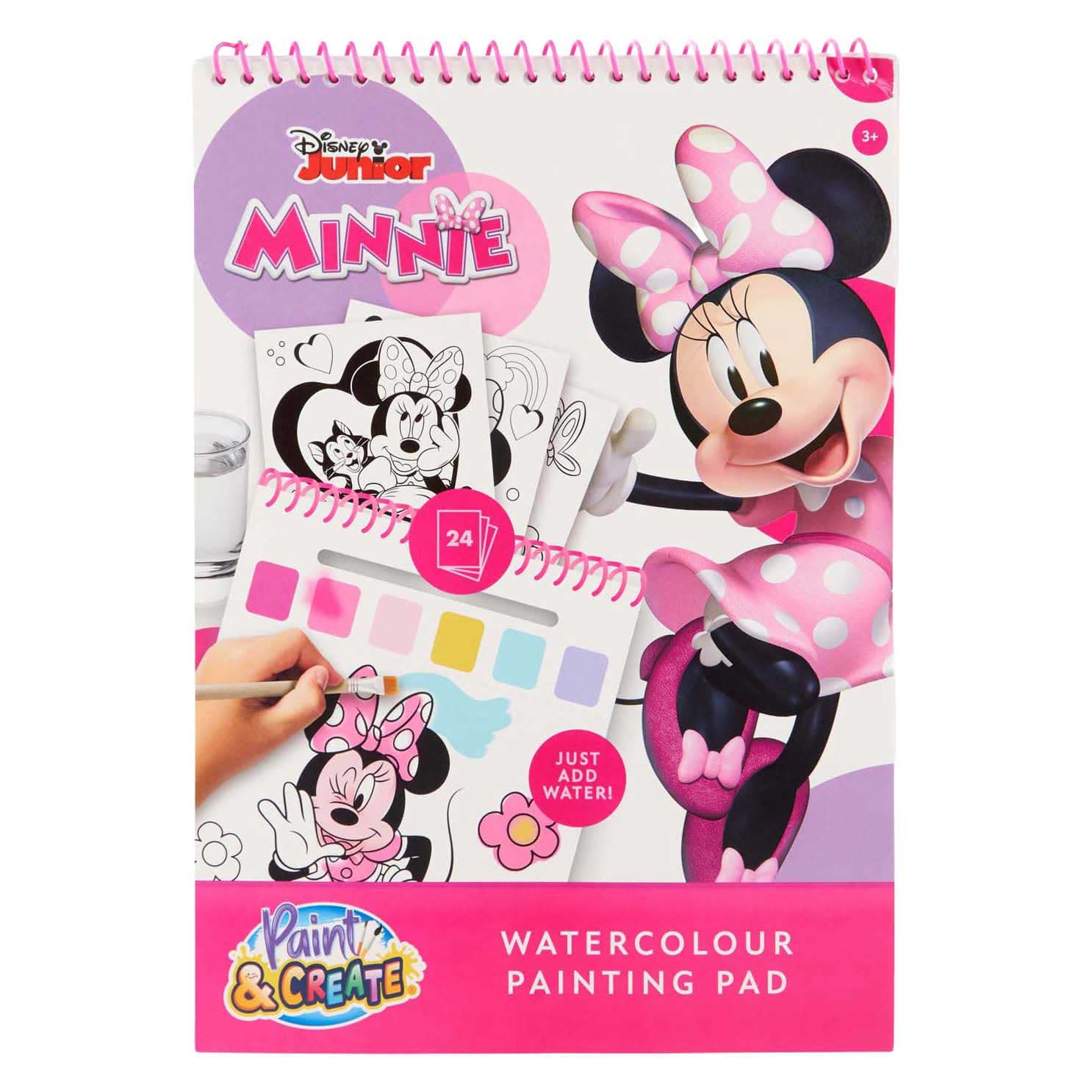 Minnie Mouse Water Verfset Boek - incl Kwast