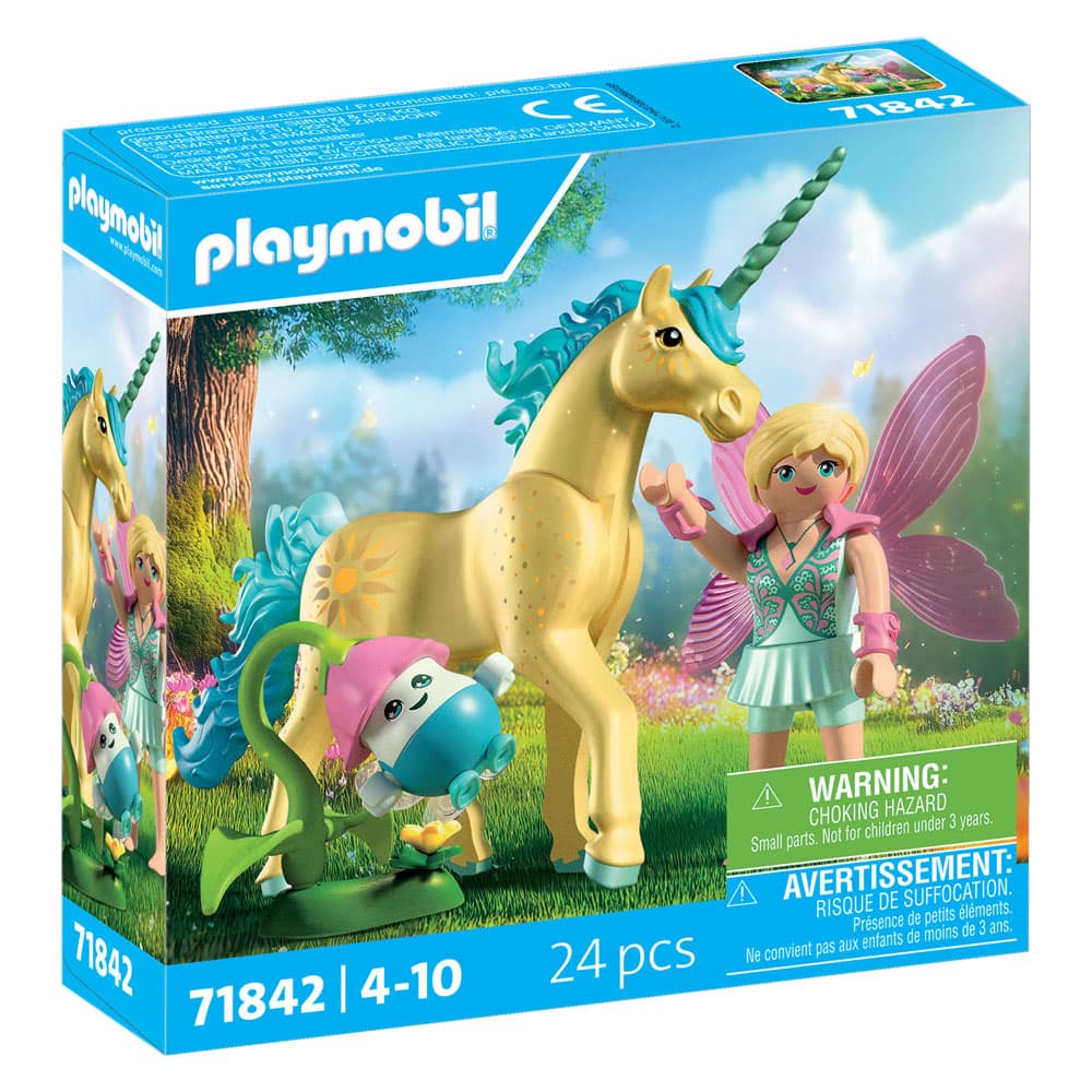 Playmobil - Collectible Unicorn: Sunshine Blossom With Fairy (71842)
