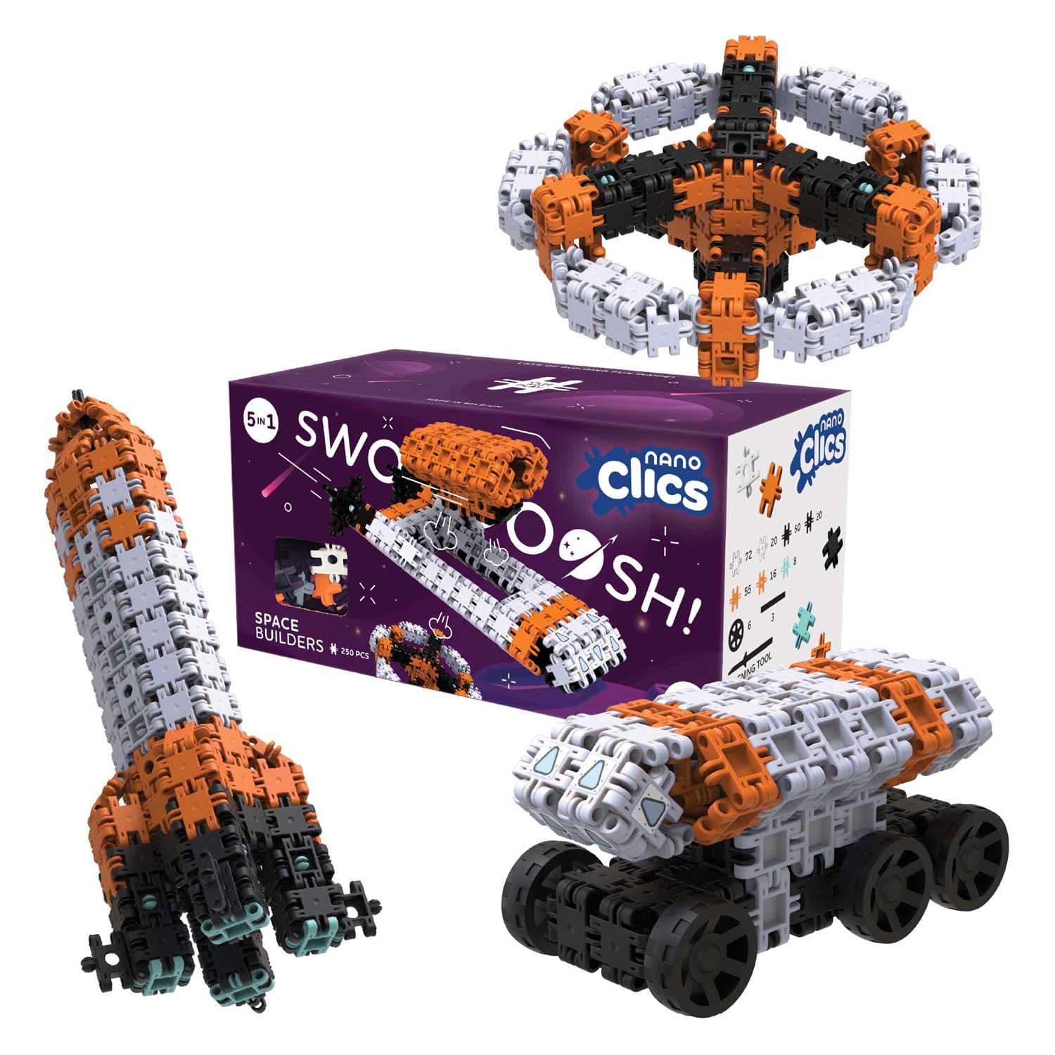 Nano Clics - Space Builders Bouwset - 250dlg.