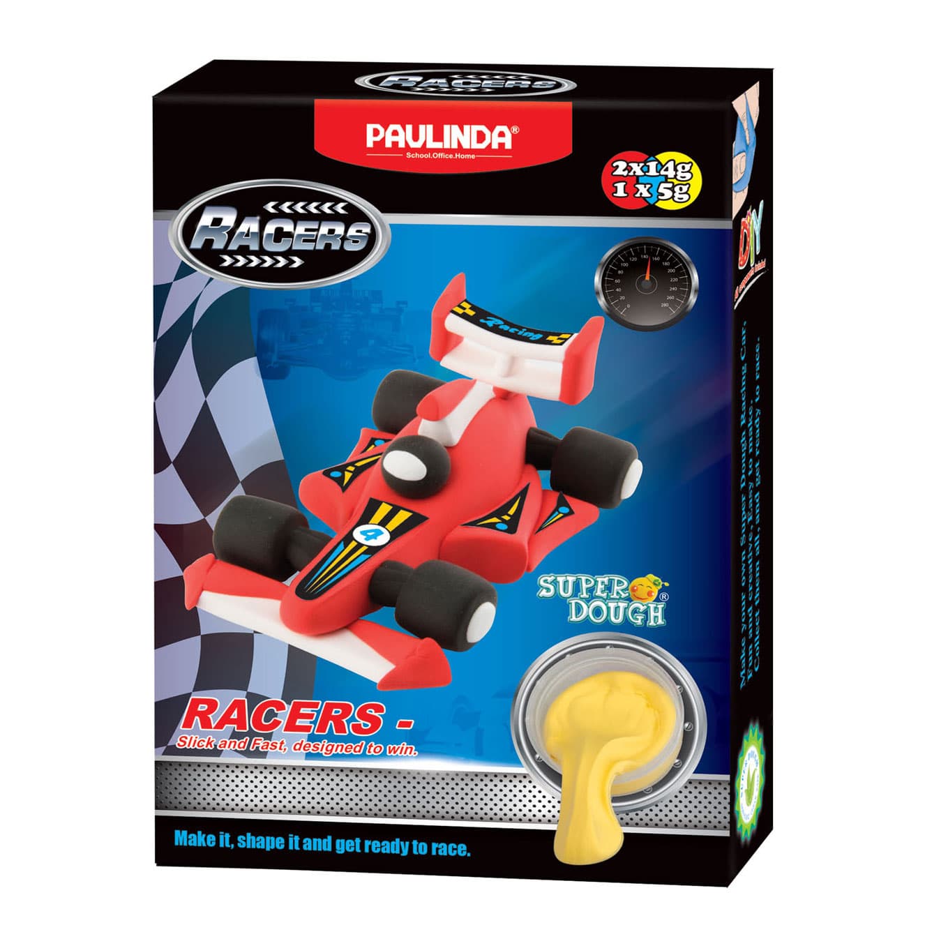 Super Dough Raceauto Kleien - 3 Kleuren Klei