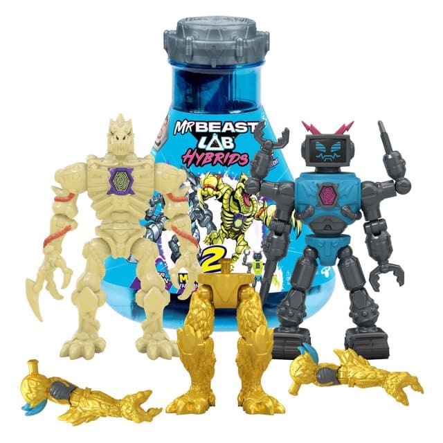Mr Beast Lab Hybrids 2 Mix  Match Figures included Hyper Fusion Series LabBot VS Gid Skeleton  Toys FN