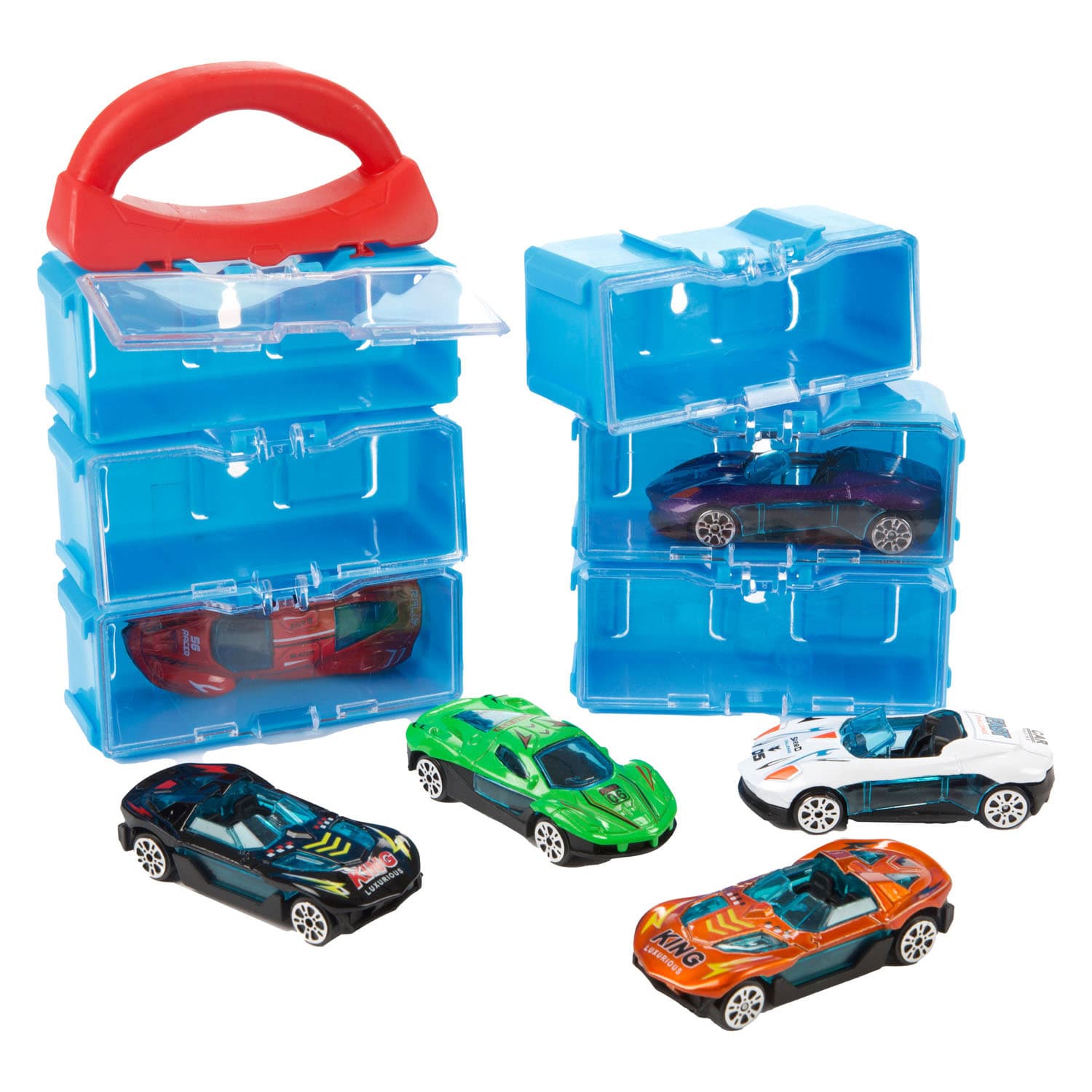 Turbo Racers Opbergkoffer Inclusief 8 Metalen Autos - 1:45