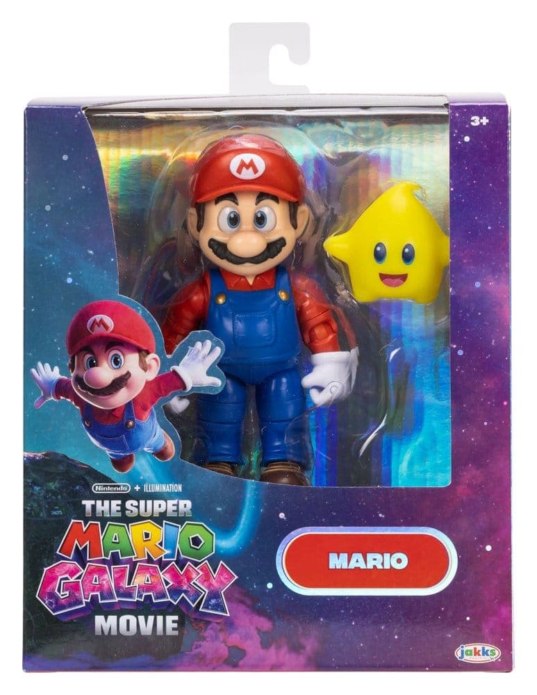 the super mario galaxy movie  5 action figure mario with luma star toys
