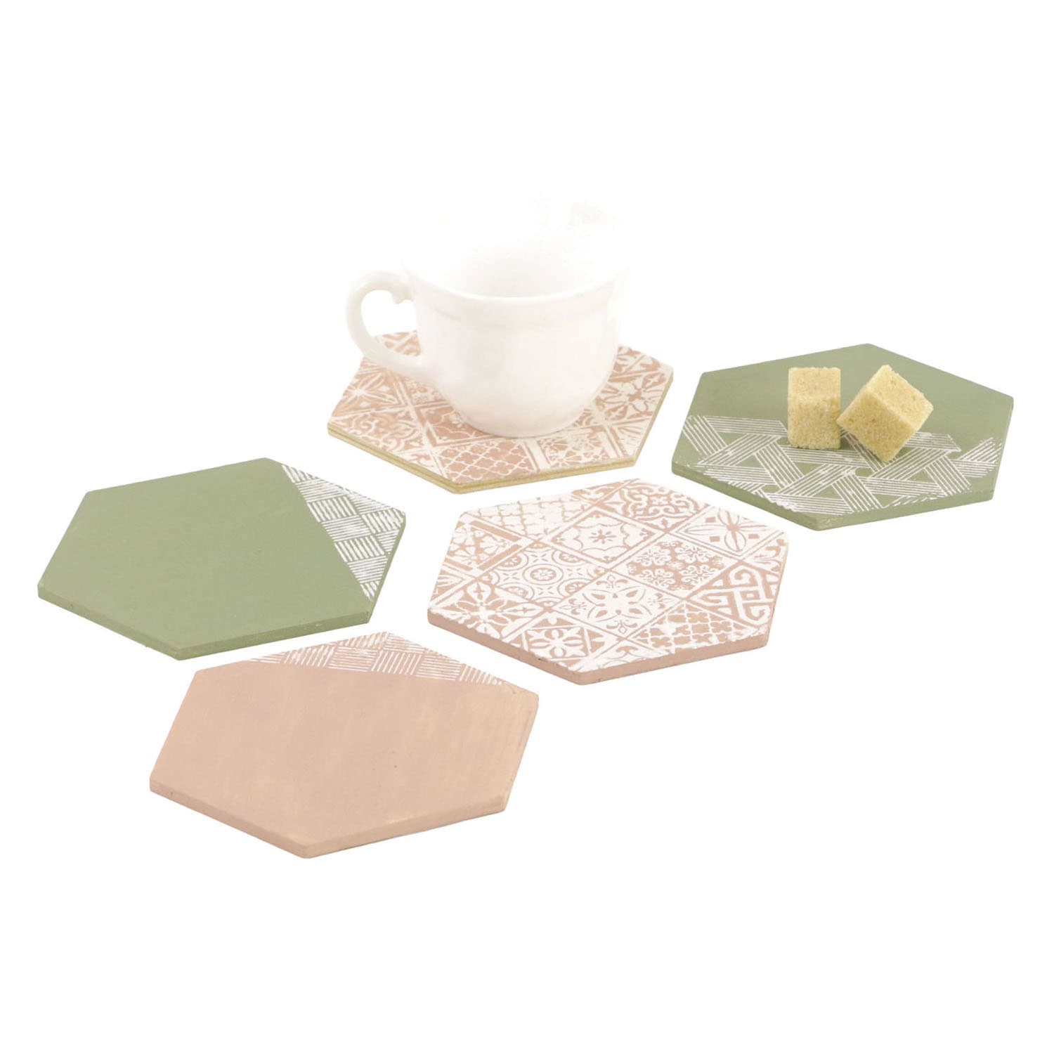 Graine Houten Hexagon Vormen - 6st.