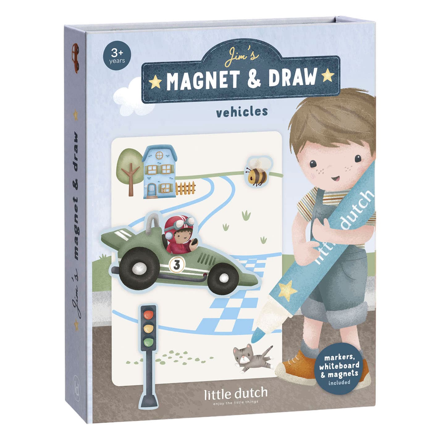 Little Dutch Whiteboard Kleurset - Jim Voertuigen