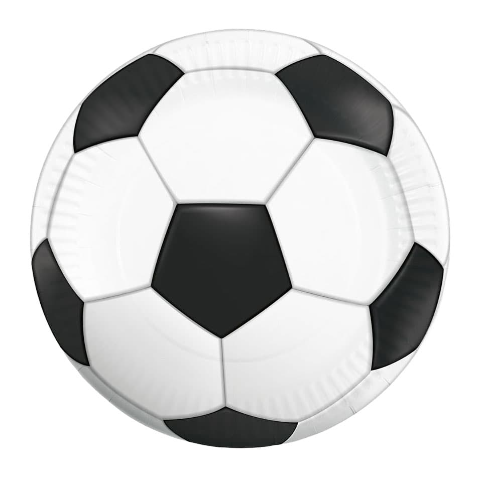 Papieren Borden 23cm Voetbal - 8st.