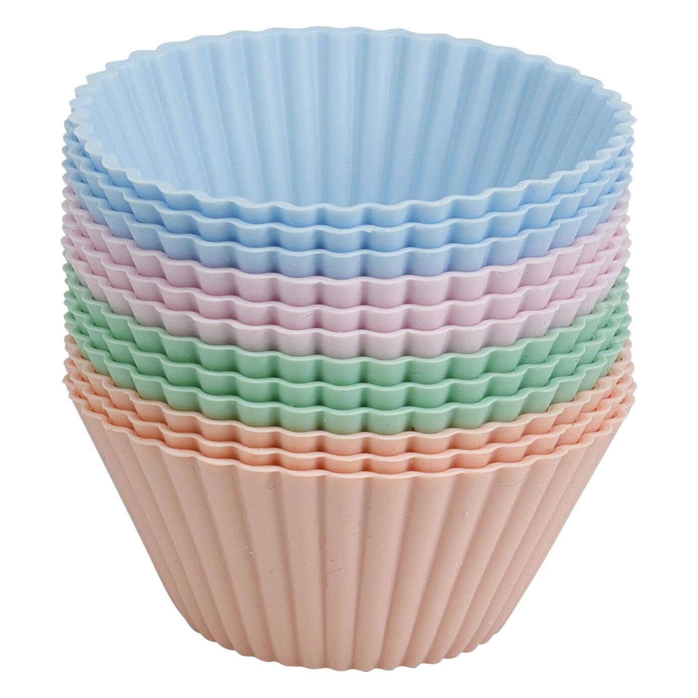 Set Siliconen Cupcakevormen 7x3,5cm - 12st.