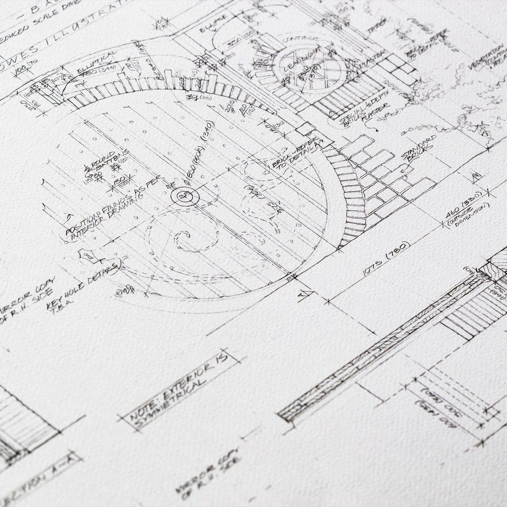 The Lord of the Rings Blueprint Art Print Bag End 59 x 42 cm