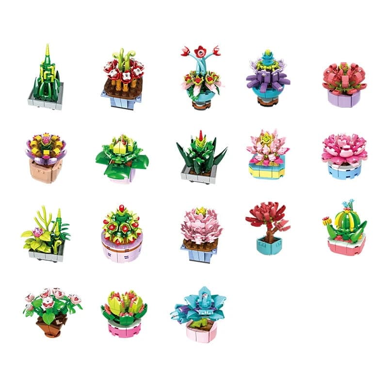 Woma - Bloemenbouwstenen  Vetplant - Bundel van 18 exemplaren