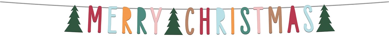 Letterslinger \'Merry Christmas\' - Holly Jolly - 1,5 meter