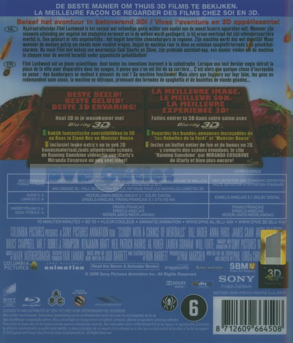Het Regent Gehaktballen (Cloudy With A Chance Of Meatballs) (Blu-ray) (3D Blu-ray)